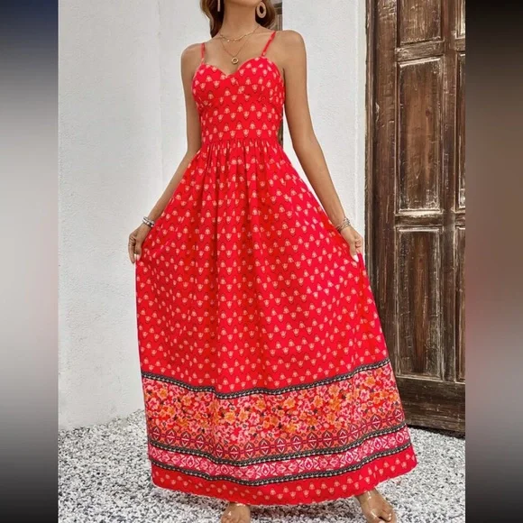 Boho floral print cami maxi dress - Picture 4 of 8